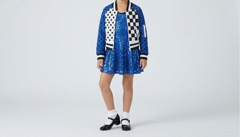 Weissman Blue Dress With Jacket Dance Costume Girls SIZE SC